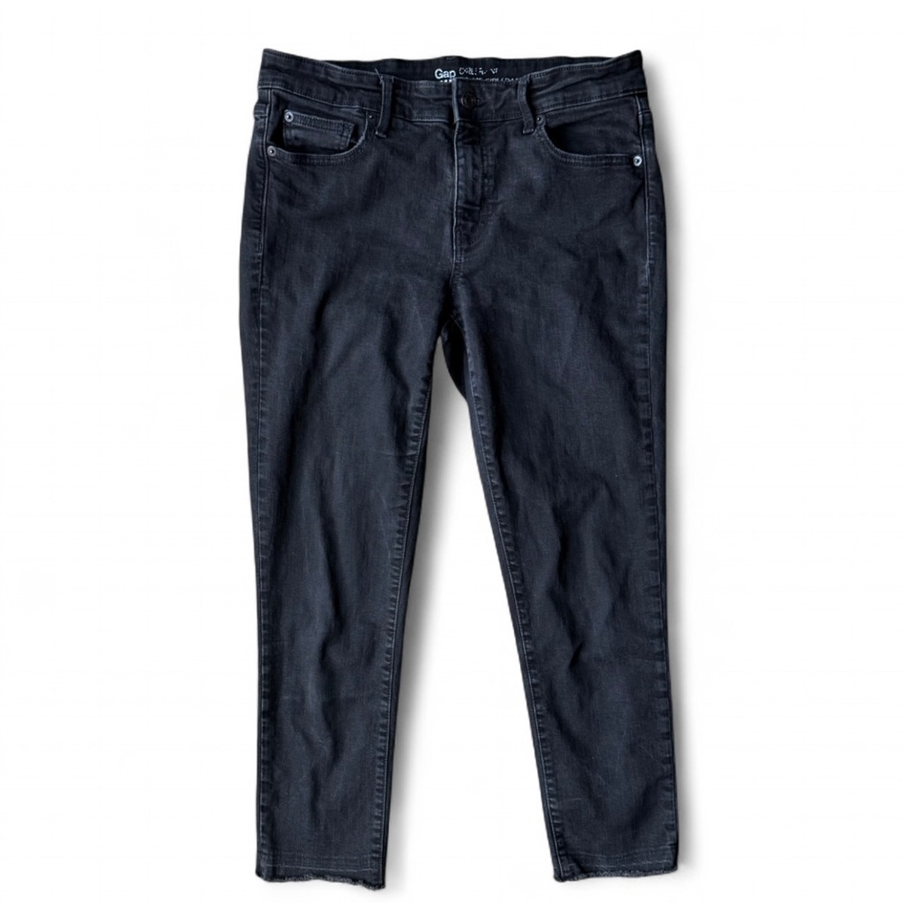 GAP Women's Black Skinny Jeans with Raw Hem
